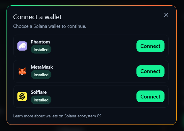 Connect wallet
