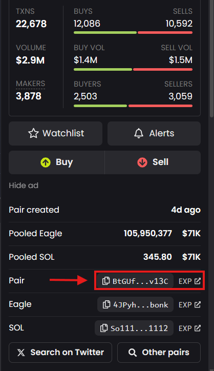Find Pool ID on DexScreener